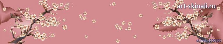 фото для скинали сакура на розовом фоне