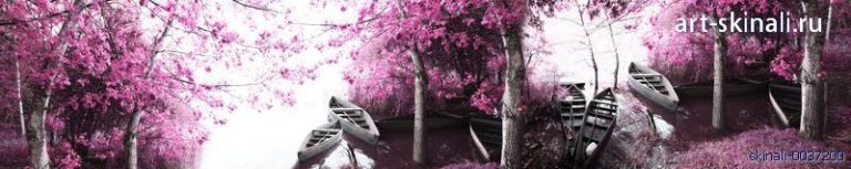 фото для скинали лес лодка фиолетовый