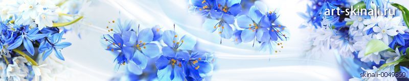 фото для скинали голубые цветы на ьелом