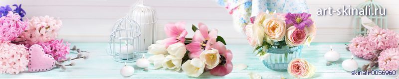 фото для фартука розовые цветы на столе