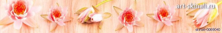 фото для скинали цветы розового лотоса на деревянном фоне