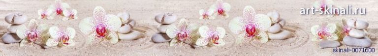 фото для скинали белая орхидея на песке