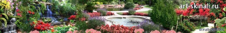 фото для скинали парк фонтан цветы
