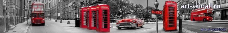 фото для скинали Лондон красная будка телефонная автобус