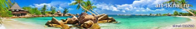 фото для фартука тропический пляж с пальмами