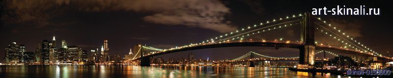 фото для фартука светящийся Бруклинский мост Нью-Йорк