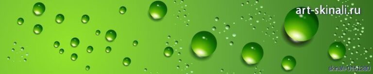 фото для скинали капли воды на зеленом фоне